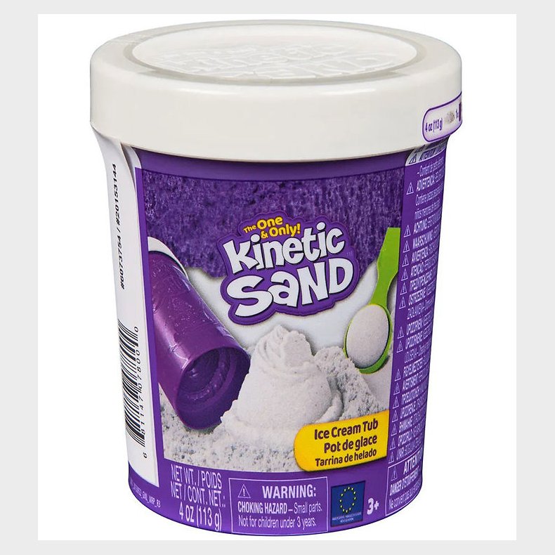 Kinetic Sand Sandst - 113 gram - Ice Cream Tub - Hvid