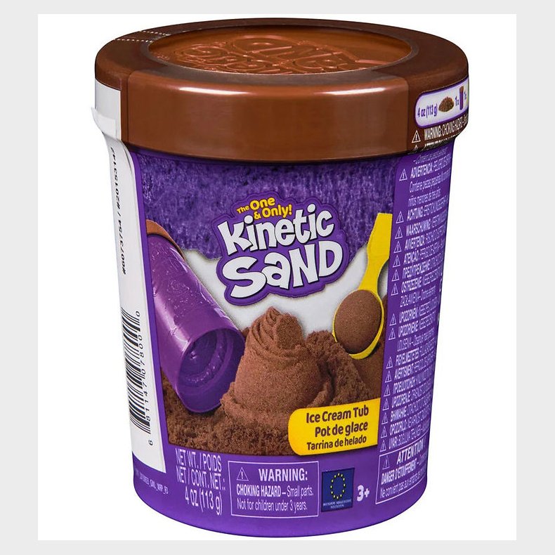 Kinetic Sand Sandst - 113 gram - Ice Cream Tub - Brun