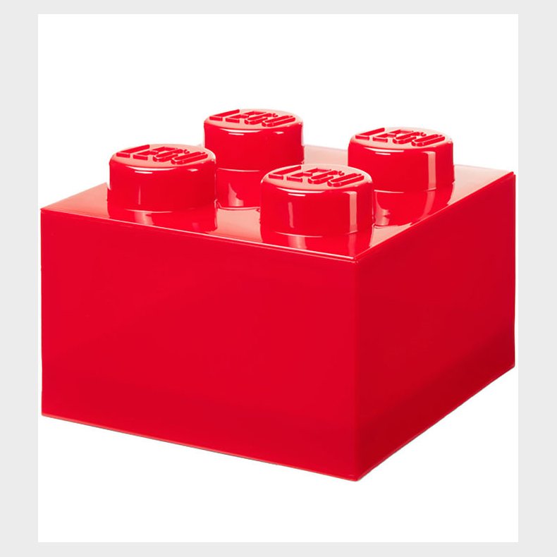 LEGO Storage Opbevaringsboks - 4 Knopper - Translucent Red