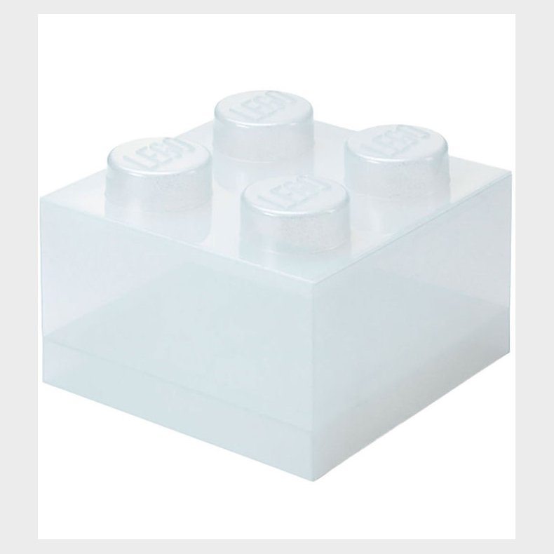 LEGO Storage Opbevaringsboks - 4 Knopper - Glitter Translucent