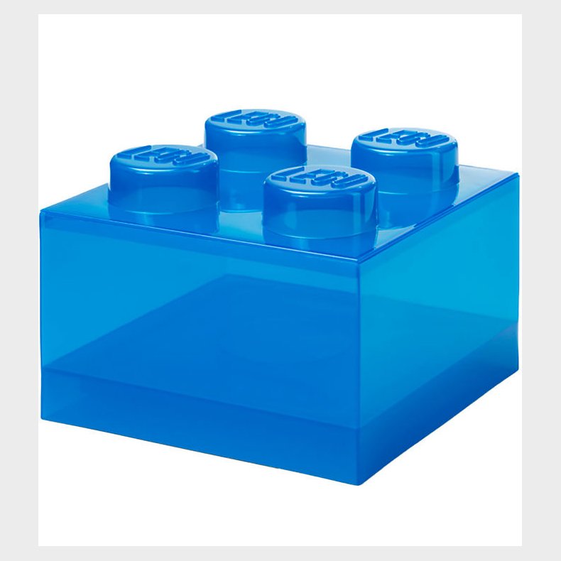 LEGO Storage Opbevaringsboks - 4 Knopper - Translucent Blue