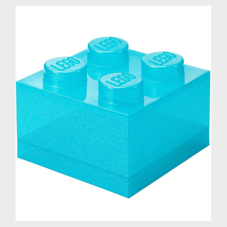 LEGO Storage Opbevaringsboks - 4 Knopper - Glitter Light Blue