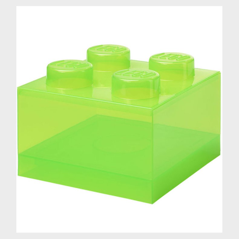 LEGO Storage Opbevaringsboks - 4 Knopper - Translucent Light Gr