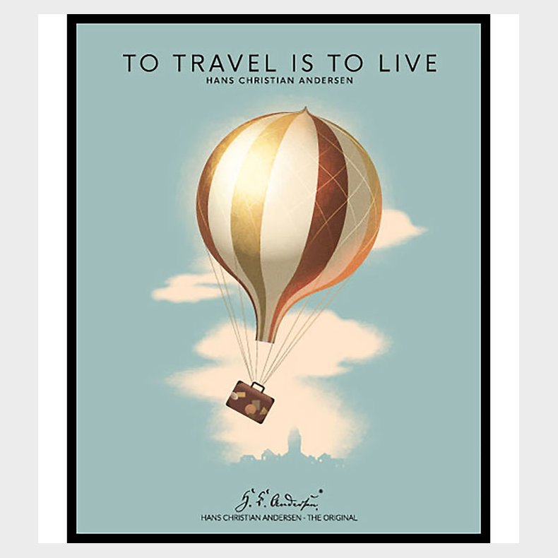H.C. Andersen Plakat i Ramme - To Travel - 40x50cm - Bl�