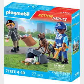 Playmobil Action Heroes - Politieftersgning med Hund - 71731 -
