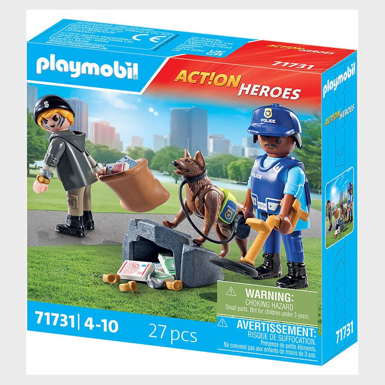 Playmobil Action Heroes - Politieftersgning med Hund - 71731 -