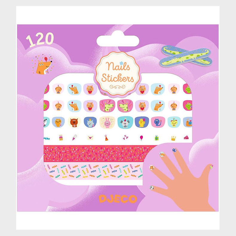 Djeco Negle Klistermrker - 120 stk - Happy Birthday