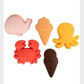 Filibabba Sandforme - 5-pak - Silikone - Peach Mix