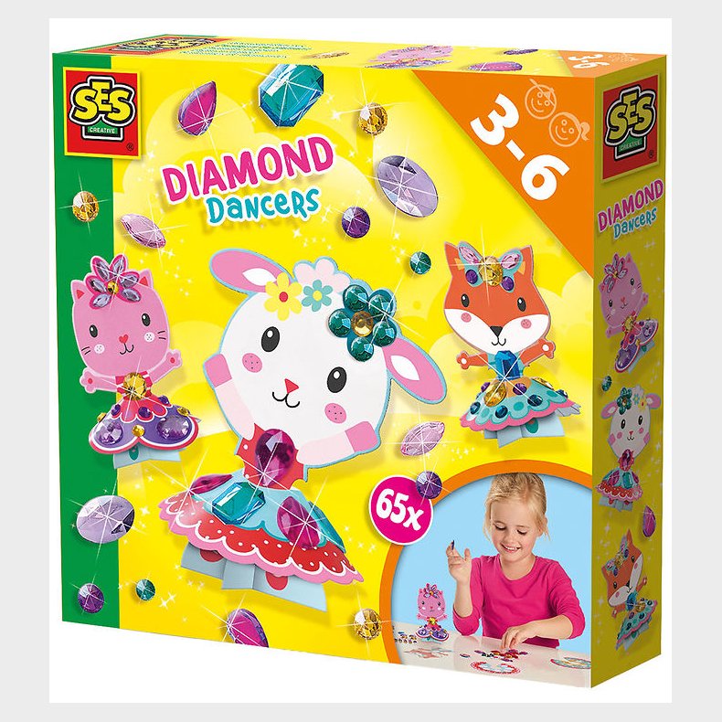 SES Creative Diamantmosaik - Dansende Dyr