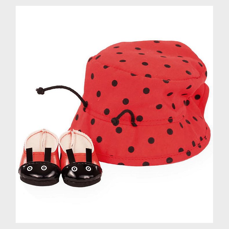 Gtz Dukketj - Sko/Bllehat - 30-33cm - Ladybug