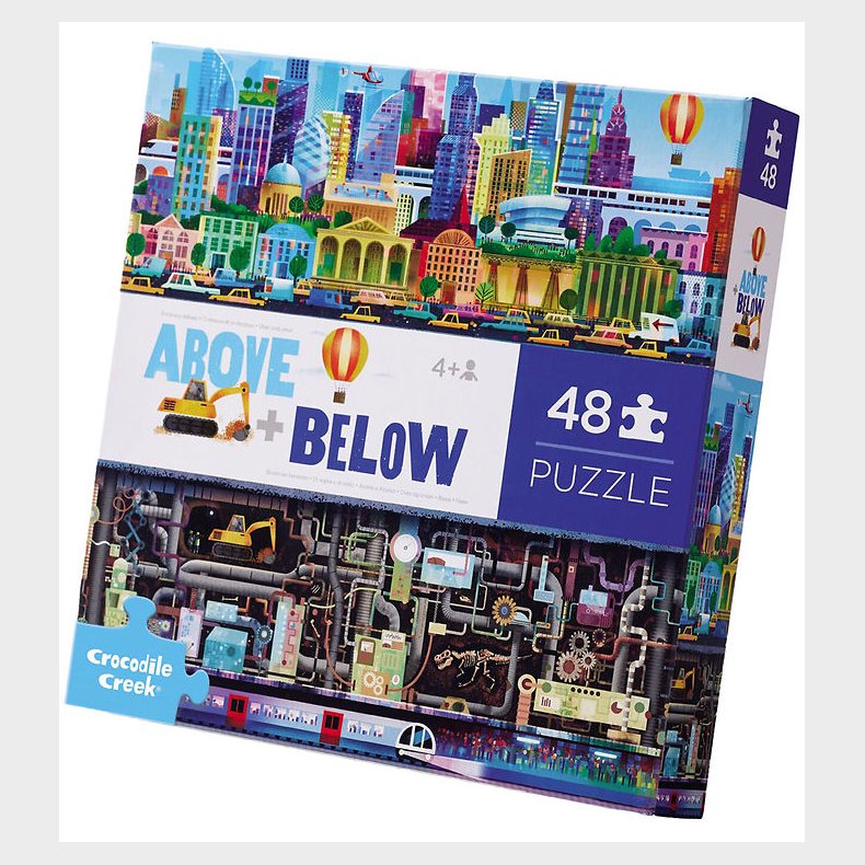 Crocodile Creek Puslespil - 48 Brikker - Above & Below/City