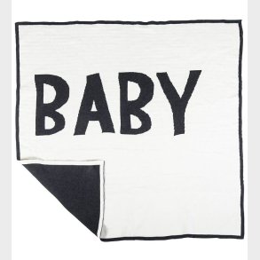 Sebra Strikket Babytppe - 80x80 - Creme/Koksgr