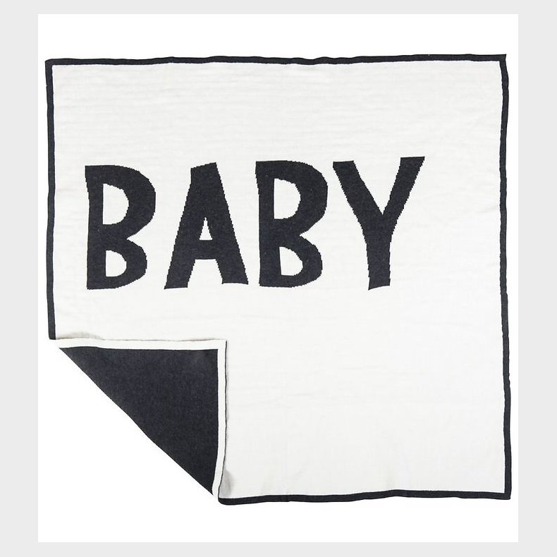 Sebra Strikket Babytppe - 80x80 - Creme/Koksgr