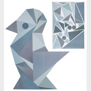 Sebra Wallstickers - Bl Geometrisk Fugl