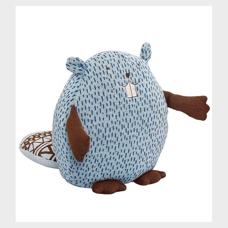 Bloomingville Bamse - Bver - 30 cm - Lysebl m. Prikker