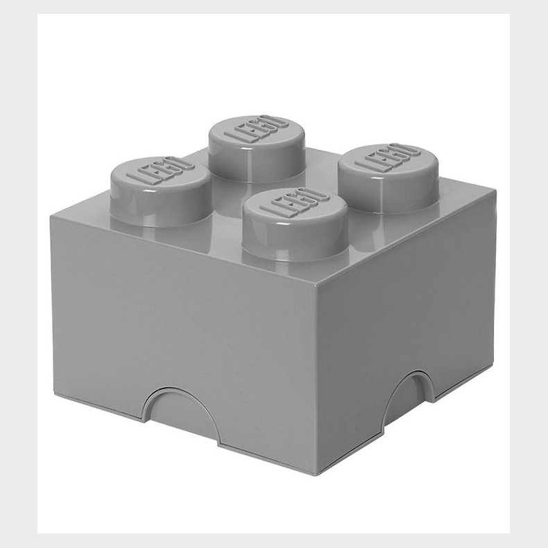 LEGO Storage Opbevaringsboks - 4 Knopper - 25x25x18 - Lysegr