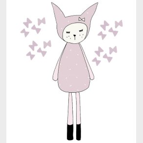 Fabelab Wallstickers - Dreamy Friend Bunny - Lys Lilla m. Kanin
