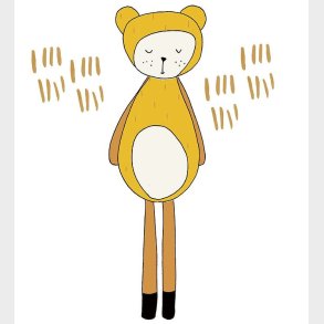 Fabelab Wallstickers - Dreamy Friend Bear - Gul m. Bjrn