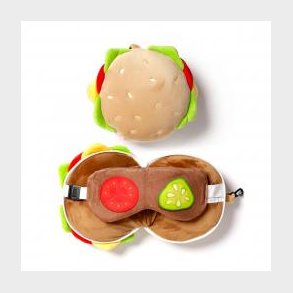 Relaxeazzz Fast Food Burger Plush Travel Pillow & Eye Mask - Nakkepude