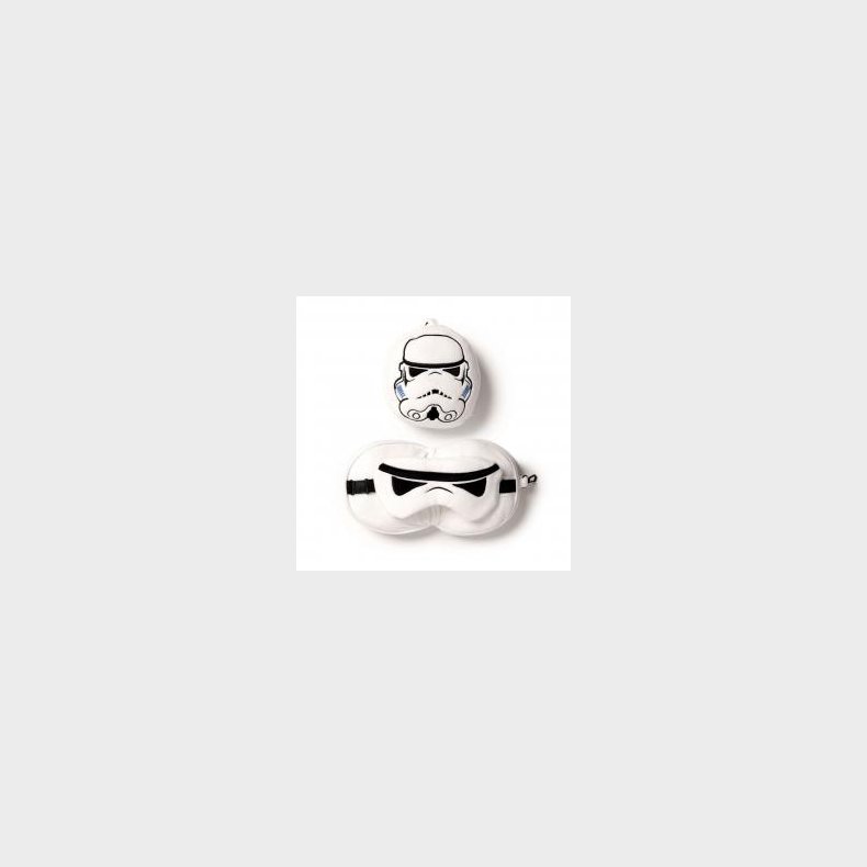 Relaxeazzz The Original Stormtrooper Shaped Plush Travel Pillow &amp; Eye Mask - Nakkepude