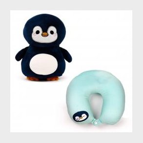 Relaxeazzz Swapseazzz Adoramals Ocean Penguin 2-in-1 Plush Travel Pillow & Toy - Nakkepude