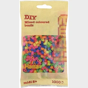 Hama midi perler 1000 stk neon mix 51