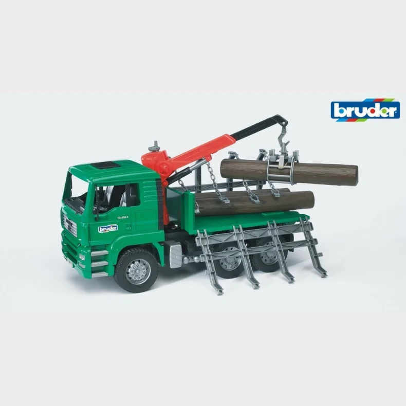 MAN TGA Trlastbil med kran og 3 trstammer