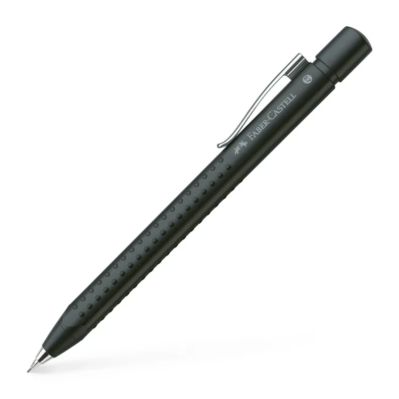 Pencil 0,7 grip Faber-Castell metallic sort