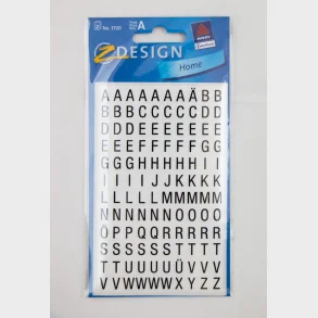 Stickers alfabetet 26pt/6,5mm 2 ark