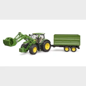 John Deere 7R 350 med frontlsser og anhnger med tipfunktion