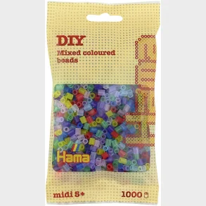 Hama midi perler 1000 stk transp. mix 53