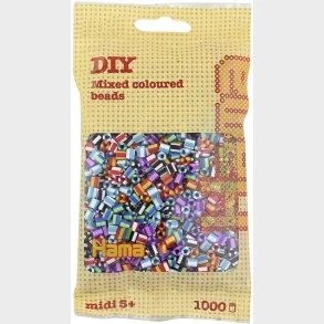Hama midi perler 1000 stk stribet mix 90