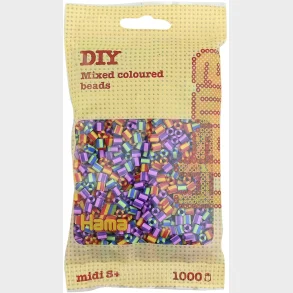 Hama midi perler 1000 stk stribet mix 92
