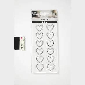 Stickers rhinstenshjerter 12stk