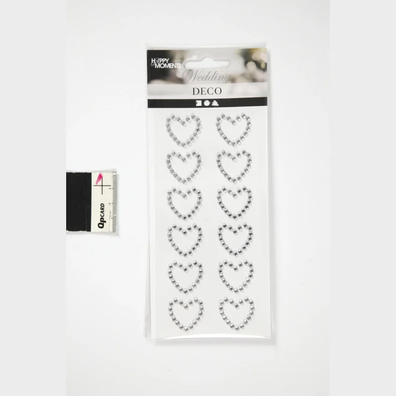 Stickers rhinstenshjerter 12stk