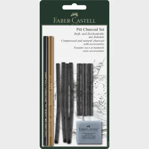 Pitt charcoal st Faber-Castell pencil, kul og knetgummi