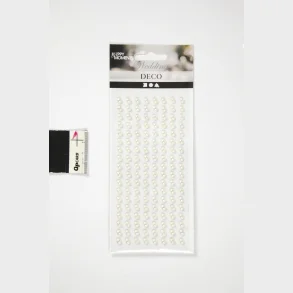 Stickers halv perler 144stk hvid