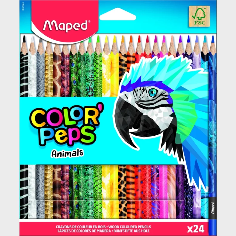 Farveblyant Maped colorpeps animals 24