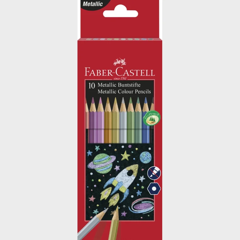 Farveblyant Faber-Castell metallic 10 ass