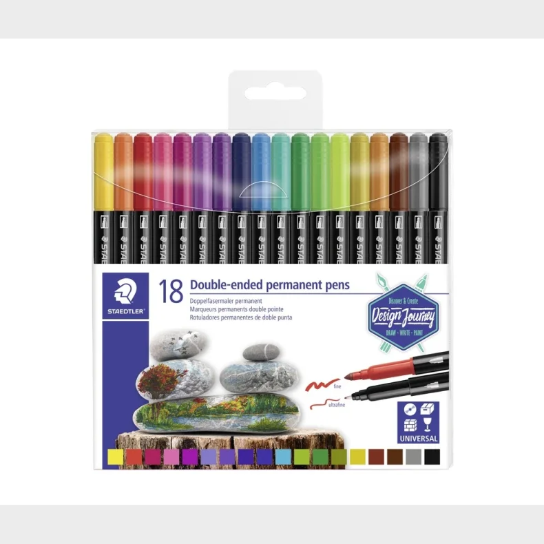 Permanente tusser Staedtler 18 stk