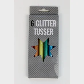 Tusser glitter ass. farver 6 stk.