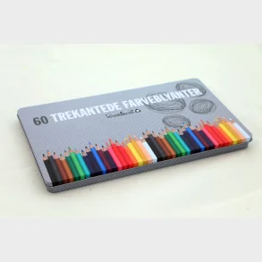 Farveblyanter graphit stylus m/60 stk metalske