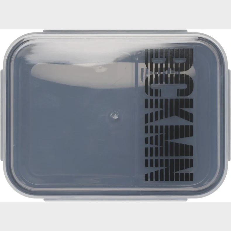 Madkasse Beckmann clear m/udtageligt skillerum 18,7x14 cm