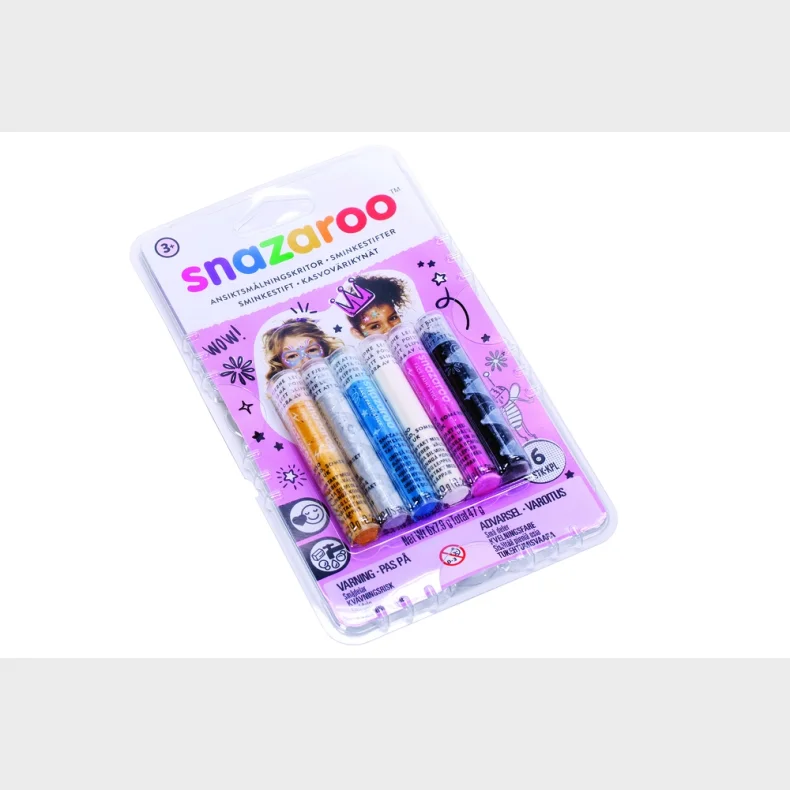 Sminkefarve stifter 6-pak pink