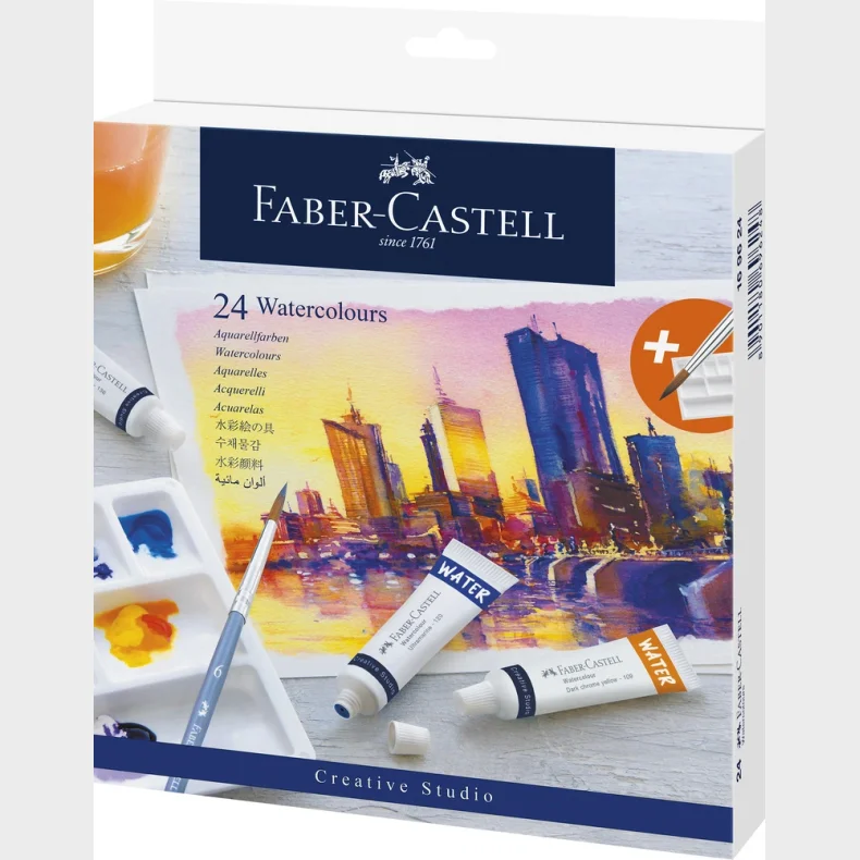 Vandfarver Faber-Castell startst 24 stk farver 9ml tube