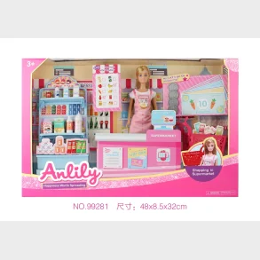 Anlily dukke og shopping st
