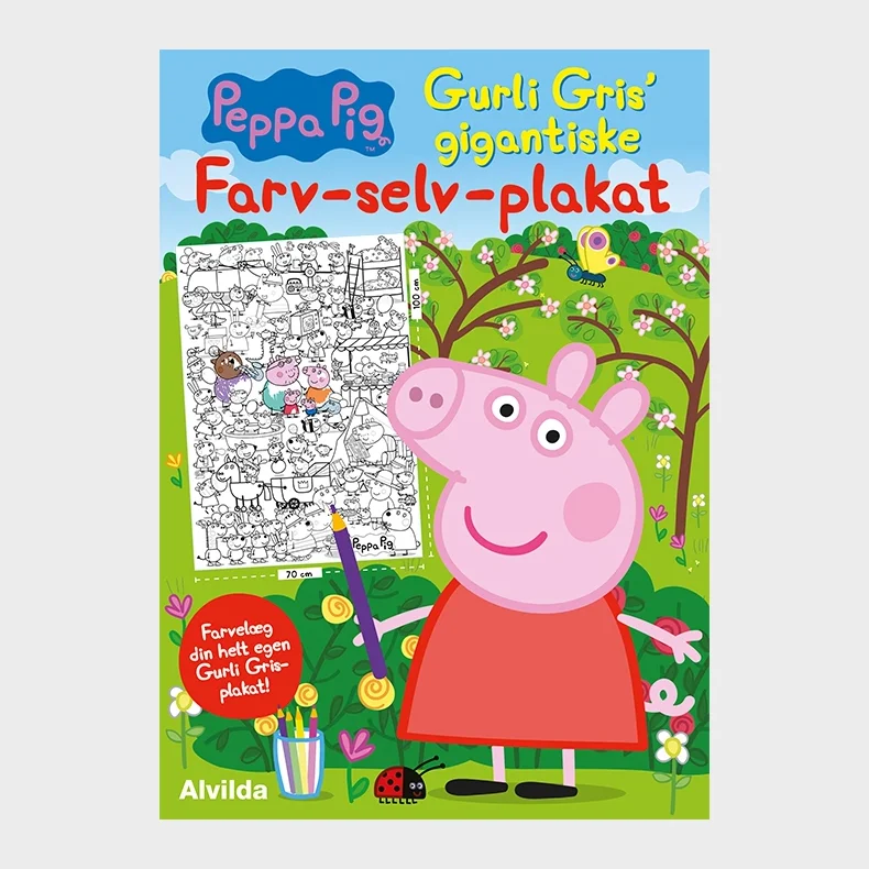 Peppa Pig - Gurli Gris' gigantiske farv-selv-plakat