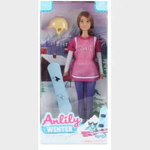 Anlily dukke med snowboard