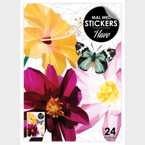 Malebog - mal med stickers Min have 24 motiver A4