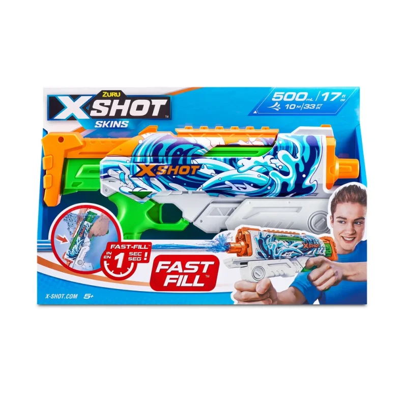 X-Shot Fast-Fill Skins Hyperload Water Blaster asst